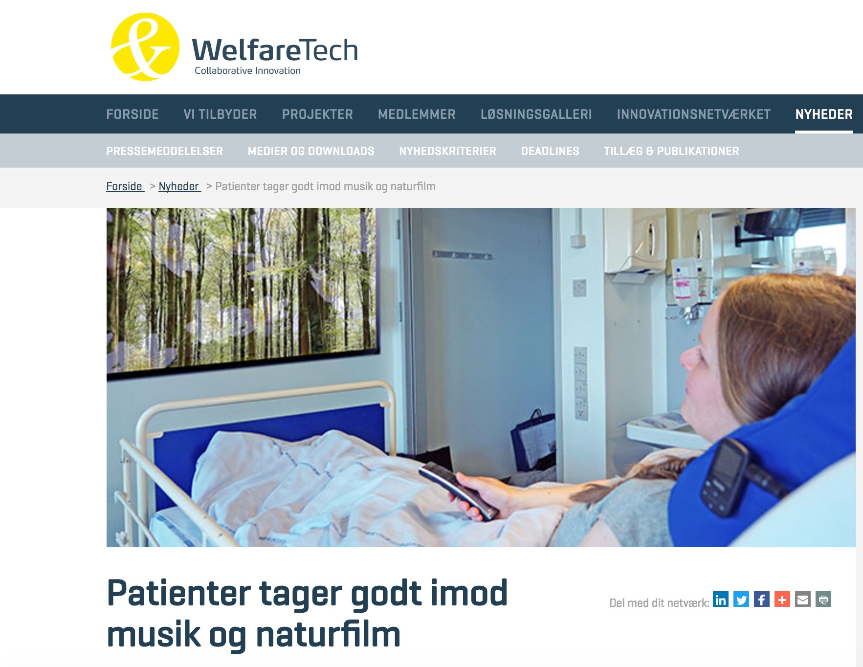 Patienter tager godt imod musik og naturfilm