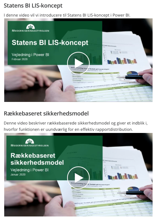 OES hjemmeside med video